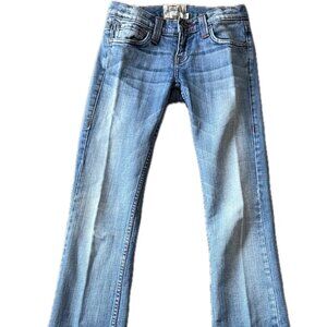 Angel Denim Jeans Slim to knee then slight flare, extremely flattering Size 0